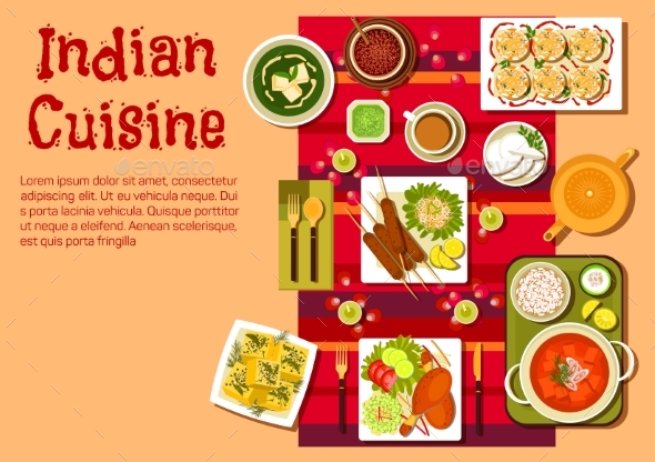 Indian Cuisine Dishes and Snacks - Food Objects