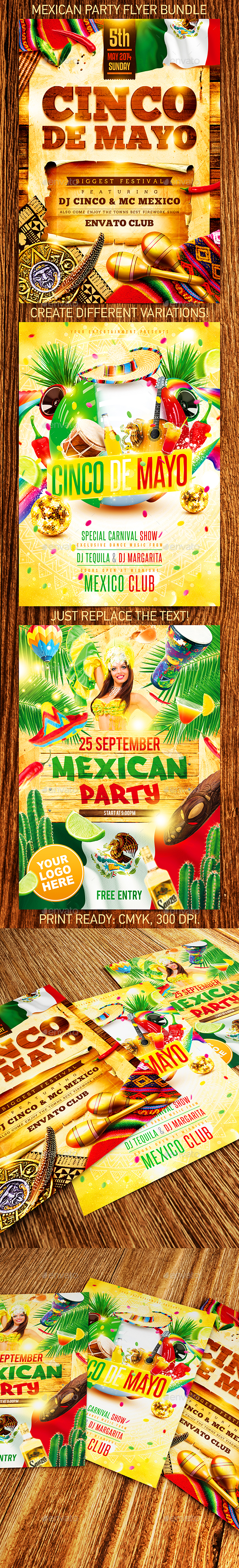 Mexican Party Flyer Bundle - Holidays Events