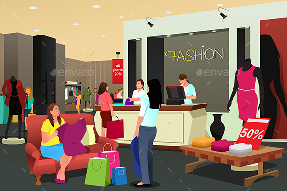 Women Shopping for Clothing - Retail Commercial / Shopping