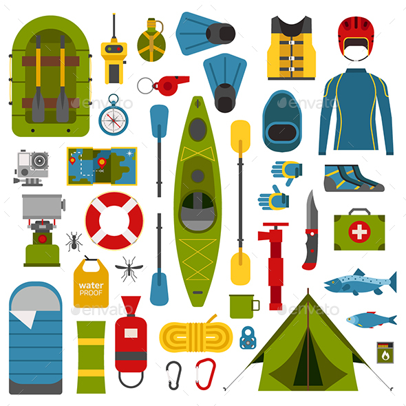 River Camping Set - Travel Conceptual