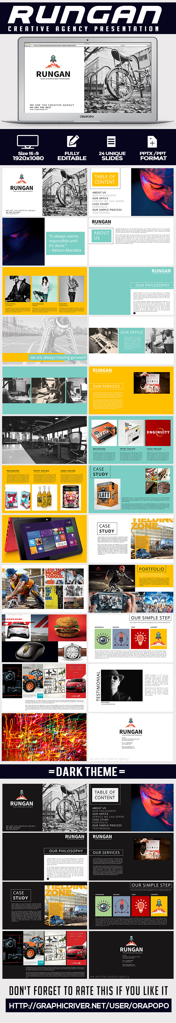 Rungan ~ Creative Agency Presentation - Creative PowerPoint Templates