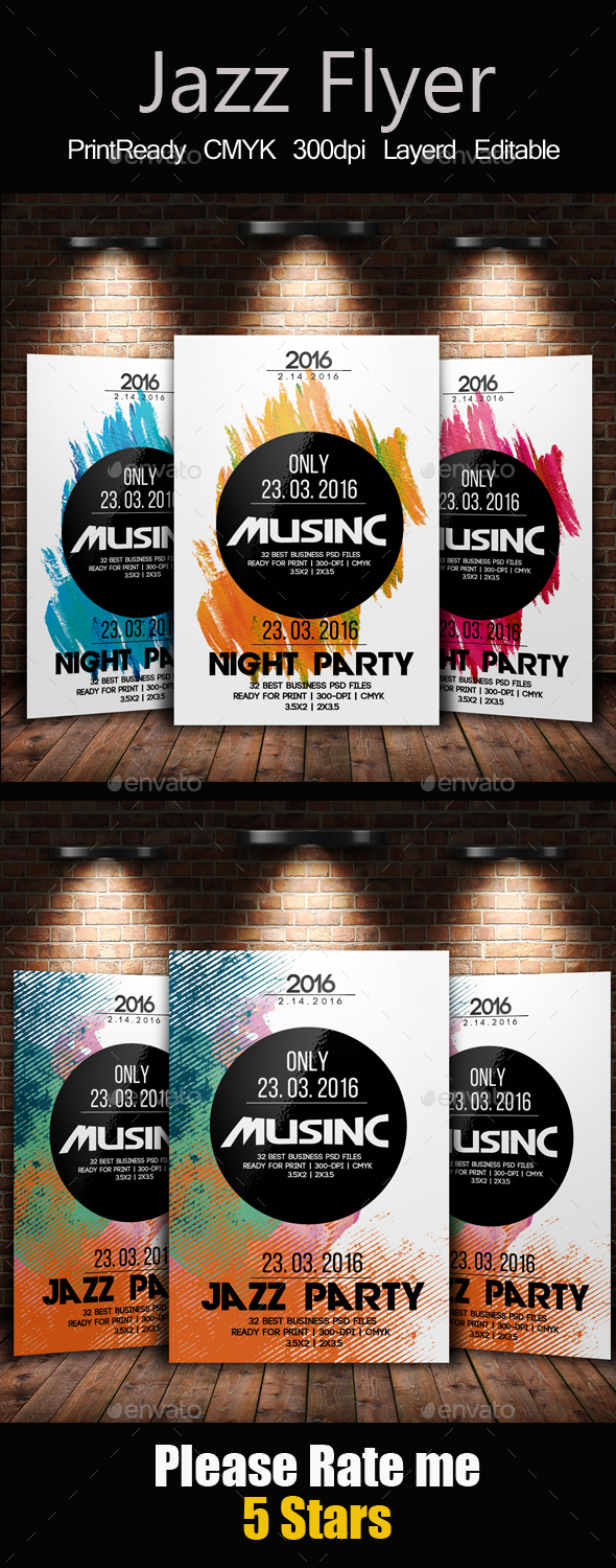 Jazz Flyer & Poster Template Bundle - Clubs & Parties Events