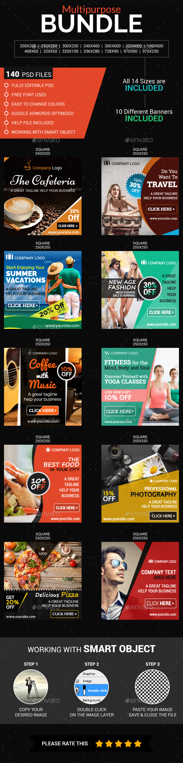 Multi purpose Bundle - Banners & Ads Web Elements