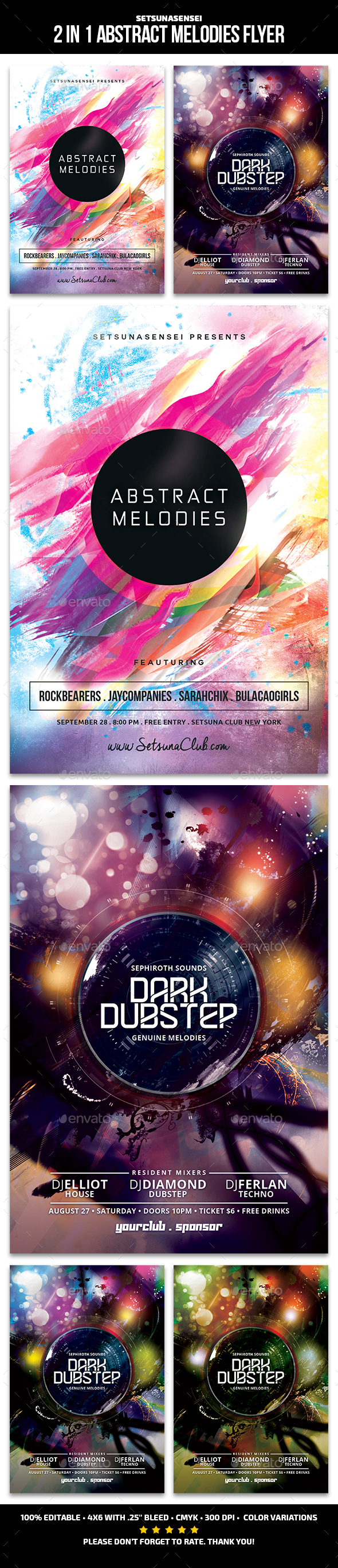 Abstract Melodies Flyer - Clubs & Parties Events