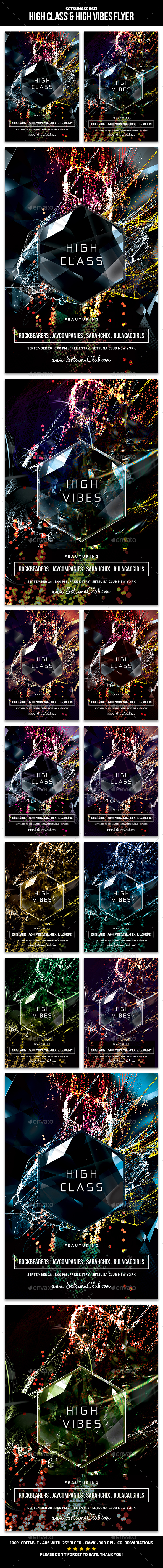 High Class & High Vibes Flyer - Clubs & Parties Events