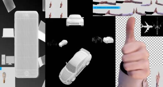 3D Objects, footage whit Alpha Channel