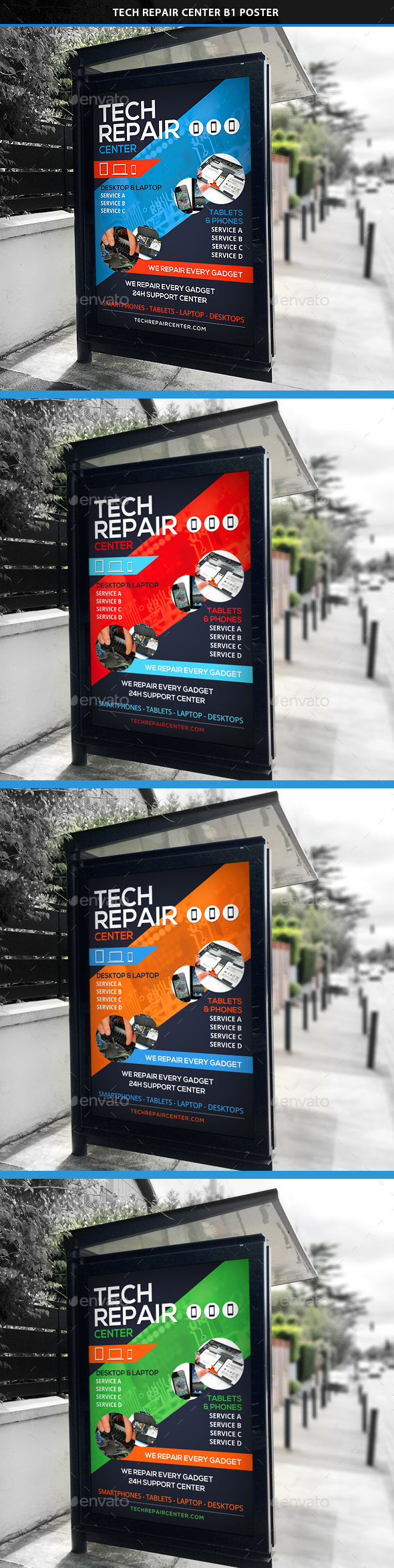 Tech Repair Center Signage B1 Poster - Signage Print Templates