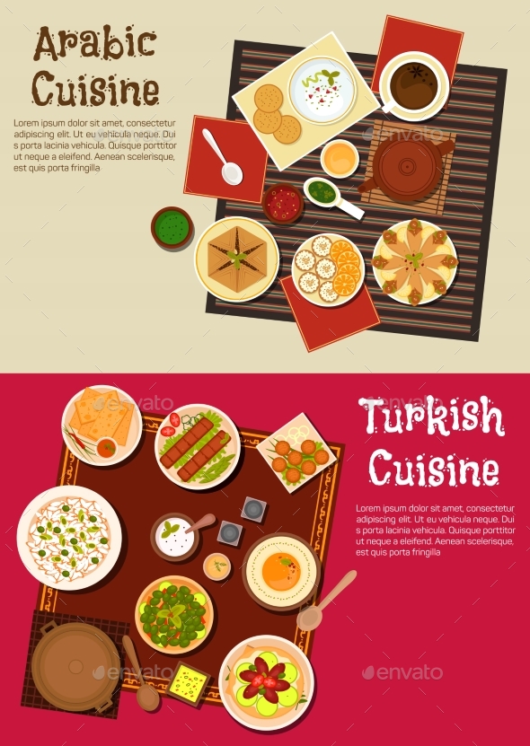 Arabian And Turkish Cuisine Dishes - Food Objects