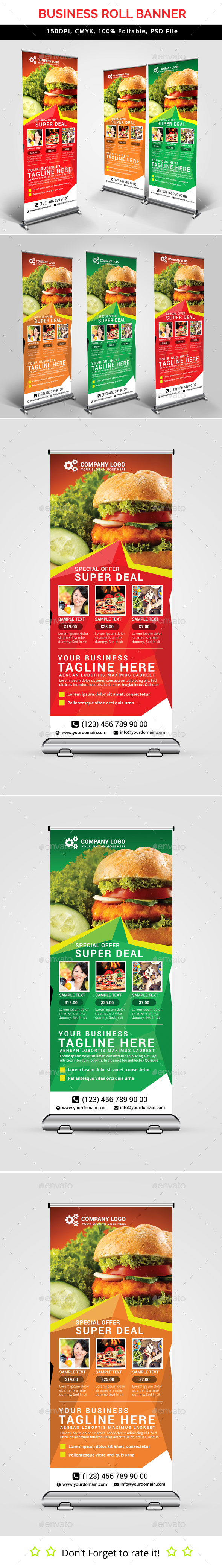 Fast Food Roll Up Banner V35 - Signage Print Templates
