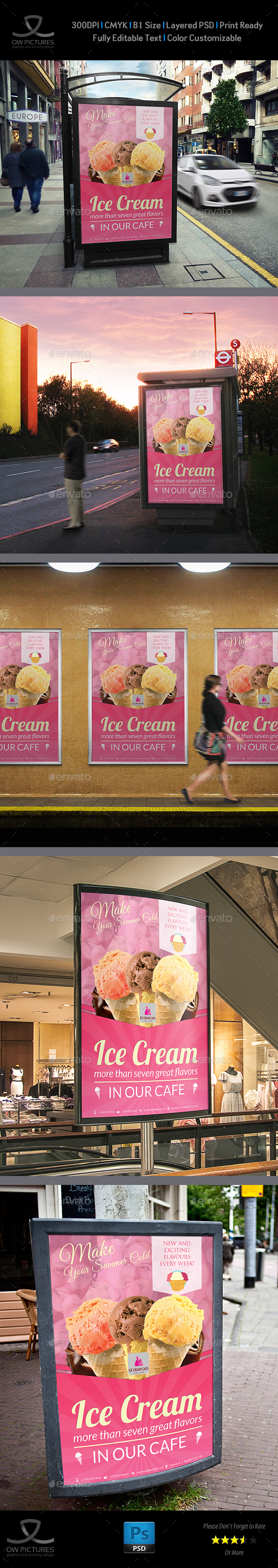 Ice Cream Poster Template Vol.4