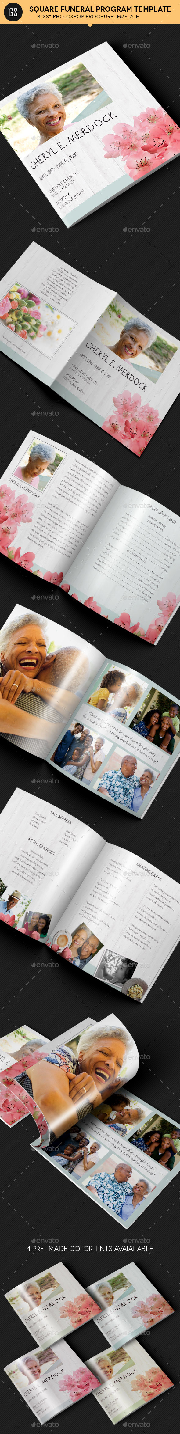 Magnolia Square Funeral Program Template - Informational Brochures