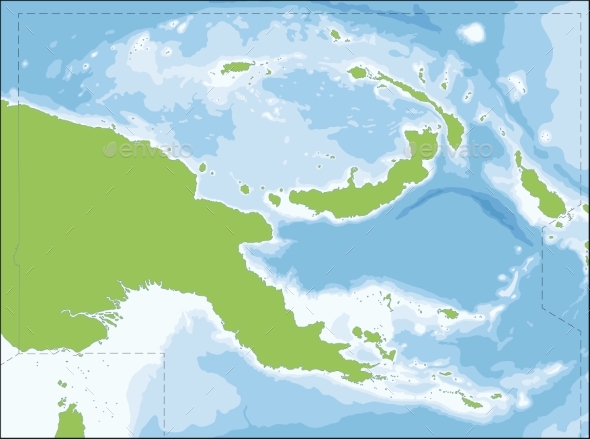 Papua New Guinea Map - Travel Conceptual