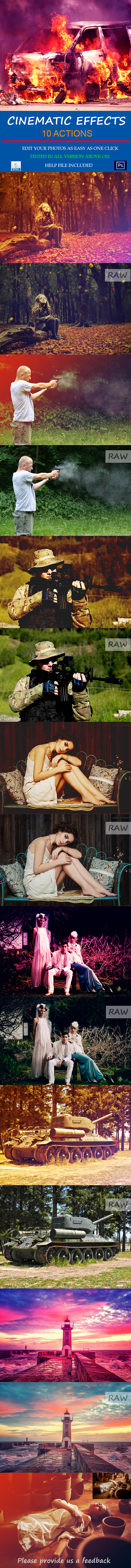Cinematic Effect Action Set - Photo Effects Actions