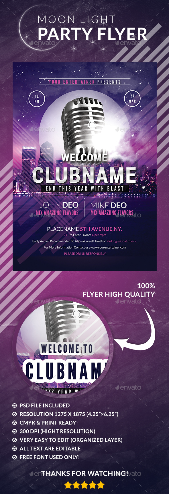 Moon Light Party Flyer - Clubs & Parties Events