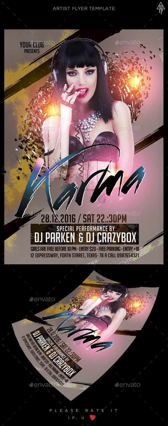Artist Flyer Template - Clubs & Parties Events