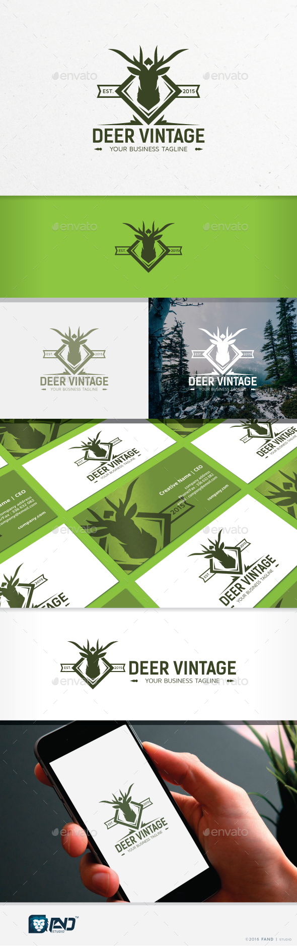 Deer Vintage - Symbols Logo Templates