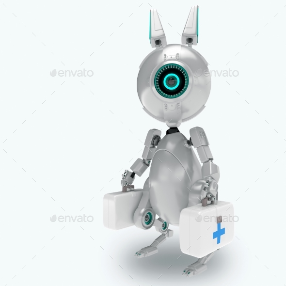 Robot Offers Medical Help - Characters 3D Renders
