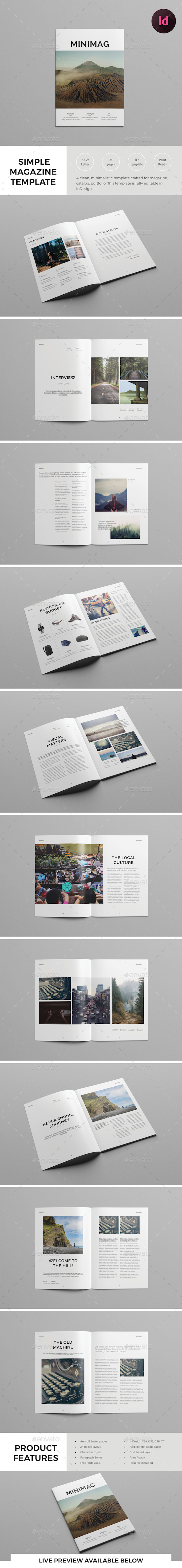 Simple Magazine Template - Magazines Print Templates