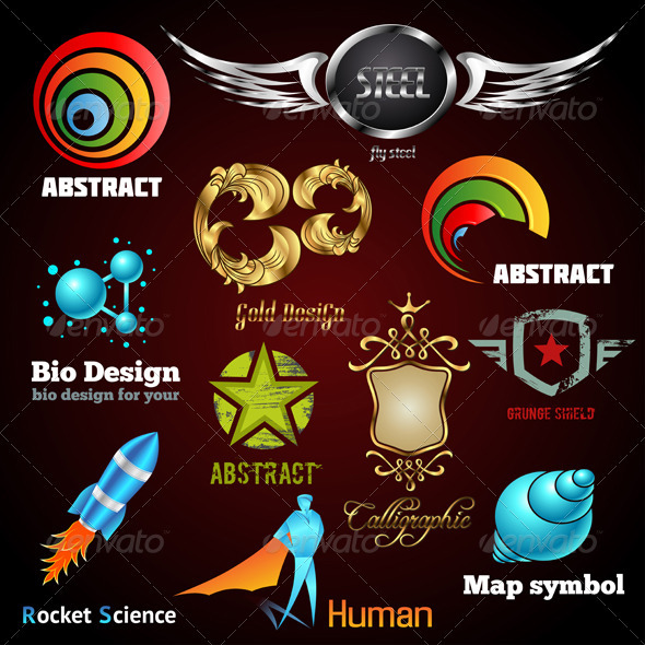 Collection of glossy and 3d vector icons - Decorative Symbols Decorative