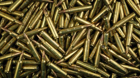 Pile Of Bullets Rotating From Above, Stock Footage | VideoHive