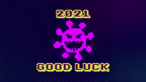 Covid19 Arcade Game Space Invaders New Years Greeting 2021