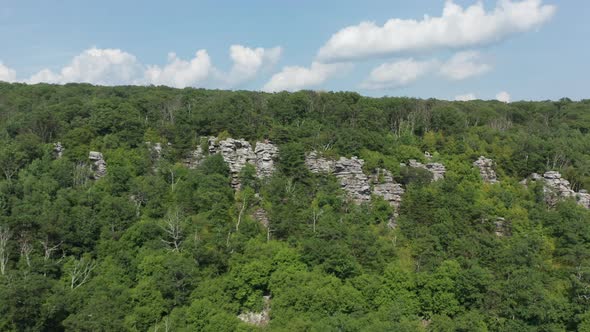 Annapolis Rock - South Mountain - Washington County, Maryland - Dolly In - Aerial alt