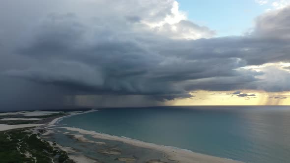 Brazilian landmark rainwater lakes and sand dunes. Jericoacoara Ceara. alt