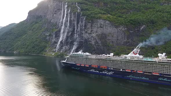 Geiranger Fjord And Cruiseship 3