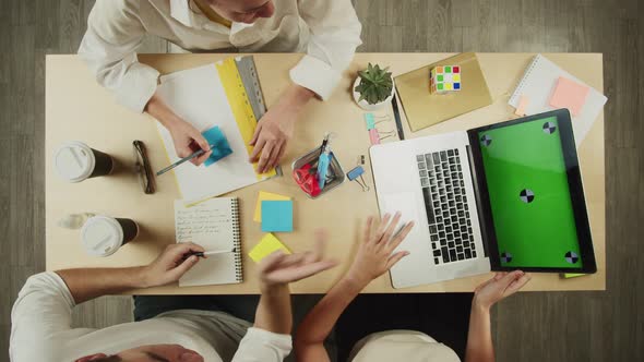 Business People Working in Modern Office Top View alt