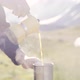 Pouring Coffee From Moka Pot at Nature Outdoor - VideoHive Item for Sale