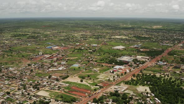Africa Mali Vast Field And Village Aerial View 8