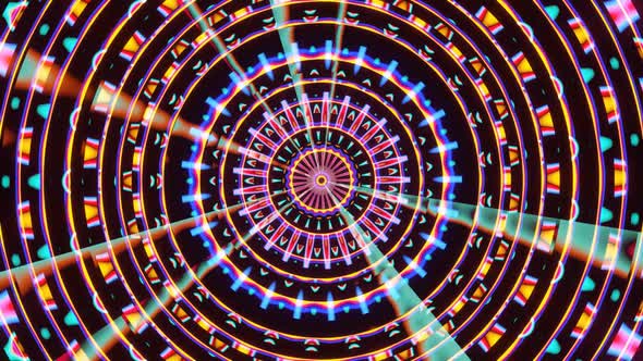 Rotation of Iridescent Bright Multicolored Rings 02 alt