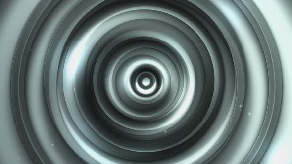 Metal Background With Shiny Tunnel Of Circles And Particles