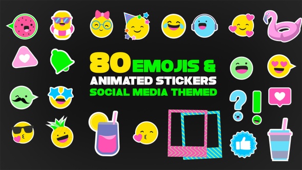Emojis And Social Media Elements Pack