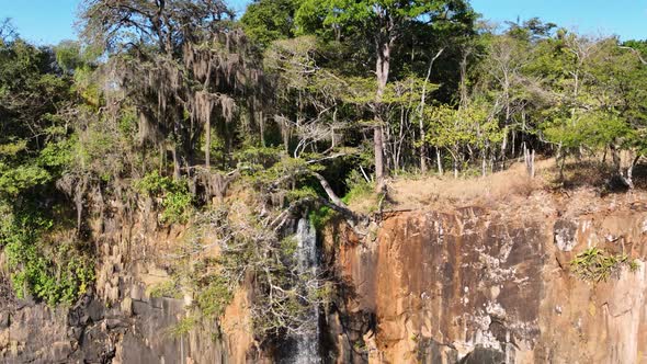 Agriculture field above gorge canyon geologycal formation ecosystem.  alt