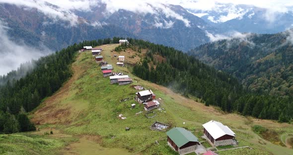 Aerial view Pokut plateau. Rize, Turkey. alt