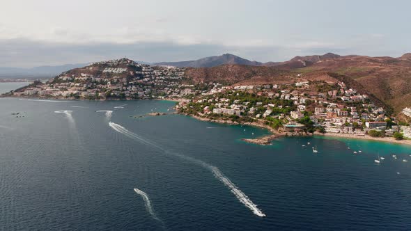 Drone Over Coastline And Boats Of Cap De Creus alt