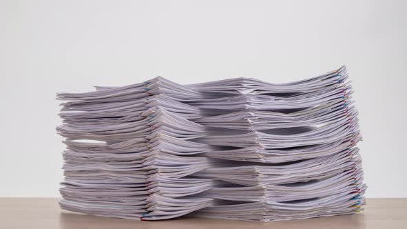 Stop motion animation Stacks overload document paper files