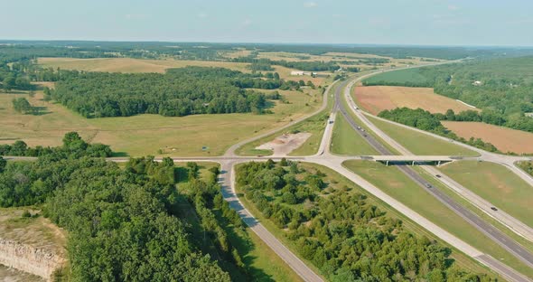 Panorama Aerial View of Small Town Near Road Highway Located in Central America alt