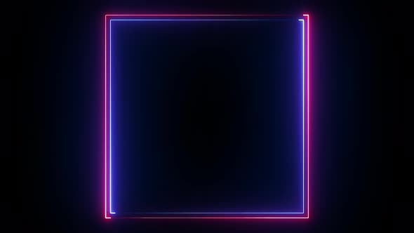 Animated Colorful Rectangle Energy on a Black Background