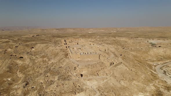 Scenic View of Masada Mount in Judea Desert Near Dead Sea Israel