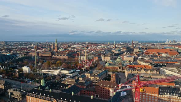 Overlooking View From Above of Copenhagen's Business Industrial Streets alt
