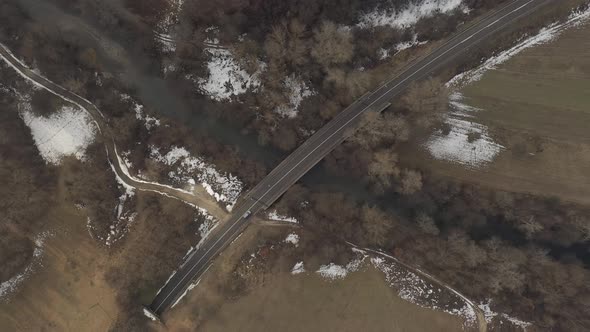 Traffic on the road from above 4K drone video alt