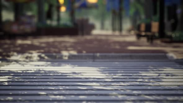 Quiet City Park with Trees and Benches alt