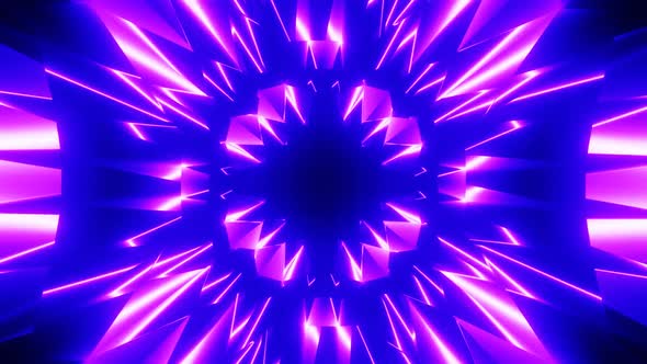 VJ LOOP glowing spark blue dark kaleidoscope.