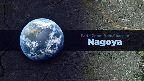 Nagoya (Japan) Earth Zoom to the City from Space