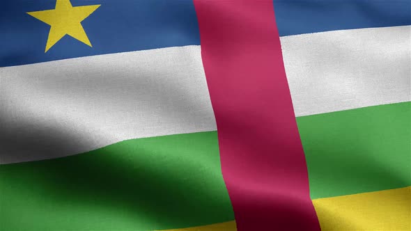Central African Republic Flag Seamless Closeup Waving Animation alt