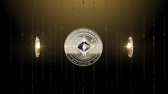 Set 6-3 Rotating ETHEREUM Cryptocurrency Background 4K alt