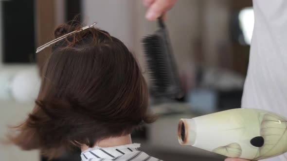 Hair drying in a beauty salon