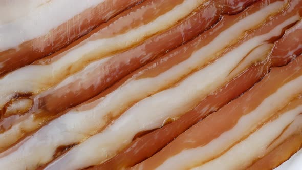 Raw sliced bacon ready for cooking